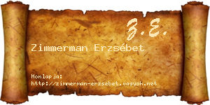 Zimmerman Erzsébet névjegykártya